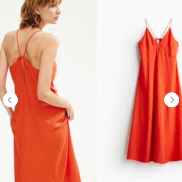 XS Red Linen-like Dress - Picture 2 of 5